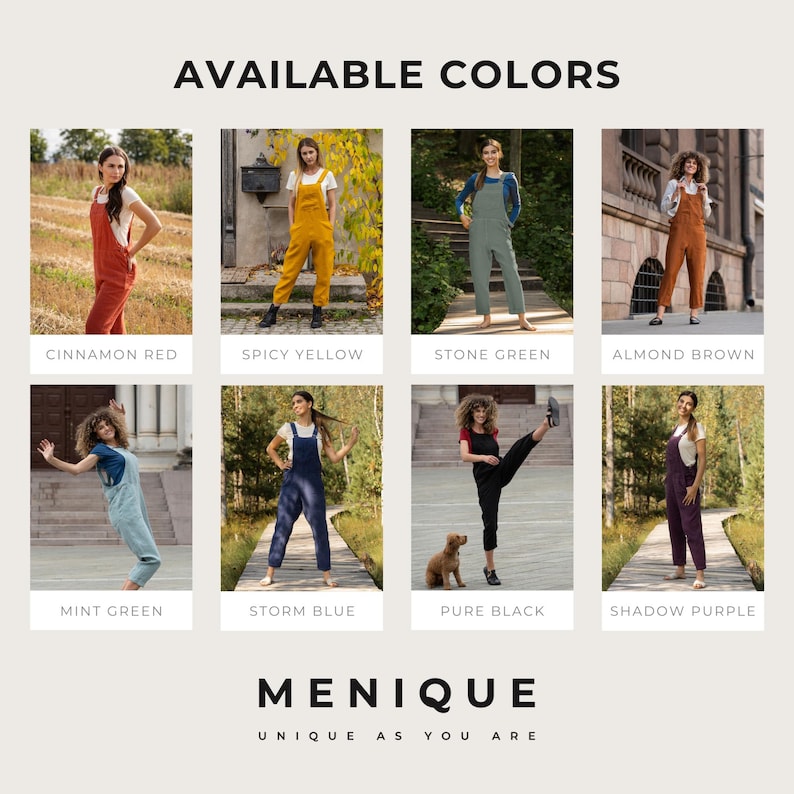 available colors palette for linen jumpsuit Nicci