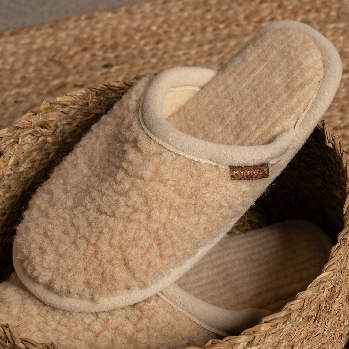 Natural Wool Slippers for Women 100% Merino Wool Fluffy Slippers ...