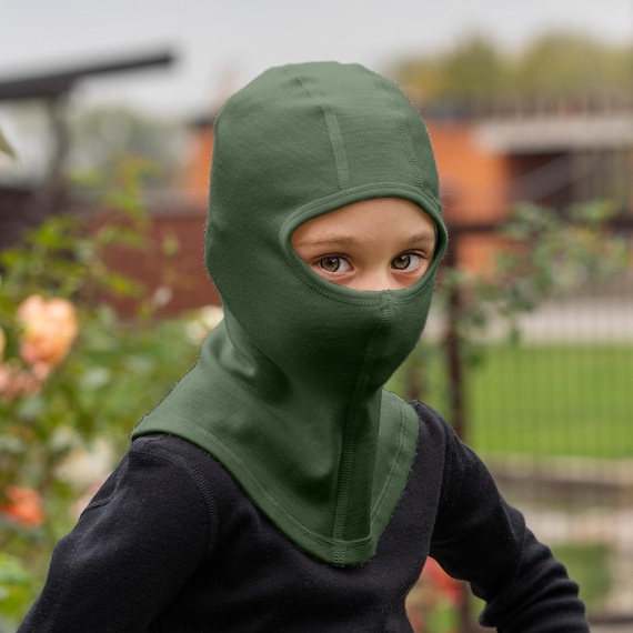 Kids Face Mask Balaclava 100% Merino Wool Fall Hat Toddler Wool Hat Face Cover Mask Unisex Baby Clothes Sustainable Gifts 250gsm