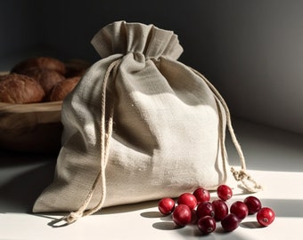 Bread Bag Linen Bread Bag Reusable Bread Bag Cloth Bread Bag / Bread Storage Bag Drawstring Bag Organic Bread Bag Kitchen Storage Bag