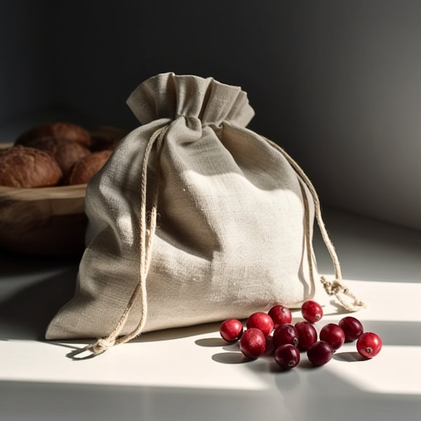 Bread Bag Linen Bread Bag Reusable Bread Bag Cloth Bread Bag / Bread Storage Bag Drawstring Bag Organic Bread Bag Kitchen Storage Bag