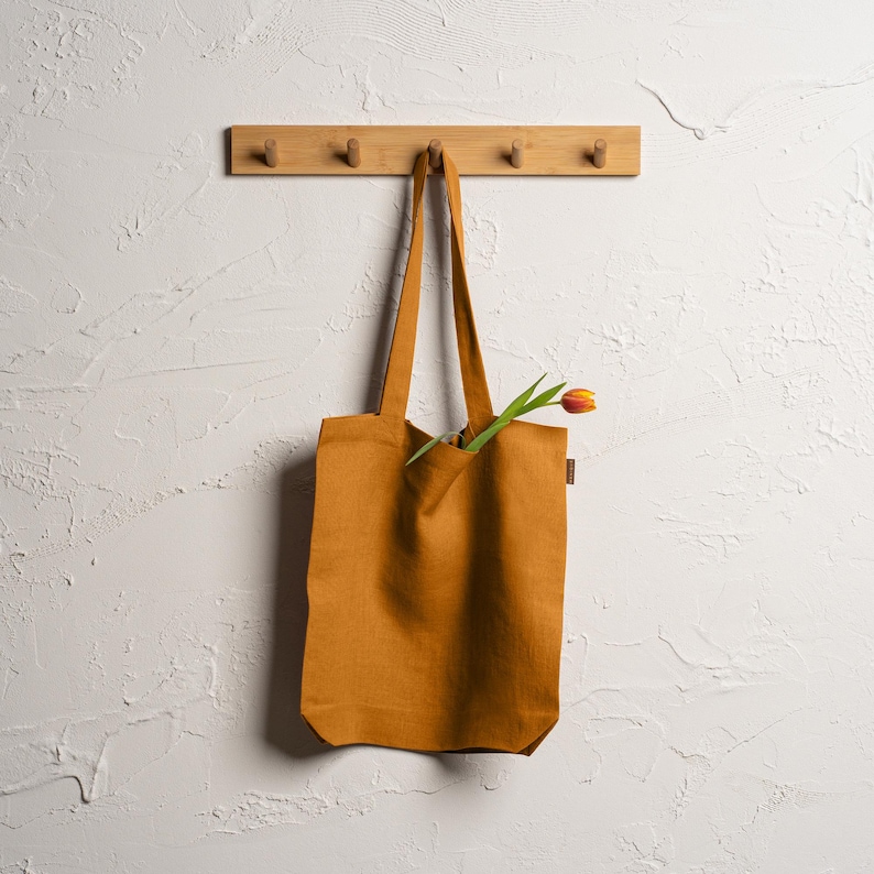 Reusable Linen Tote Bag Spicy Yellow