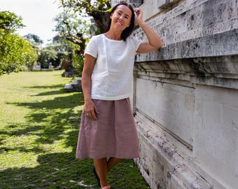 Linen Top Linen Short Sleeve Shirt Summer Top Linen Blouse Linen Clothing for Women Summer Shirt Sun Shirt EMMA
