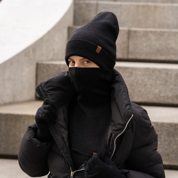 Set Da 3 Pezzi Cappello Invernale Guanti Sciarpa Lunga Per - Foto 4