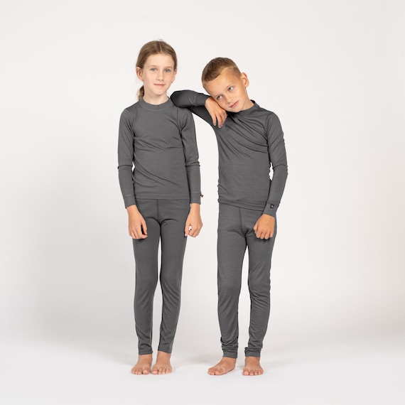 Unisex Baby Leggings Outdoor Toddler Leggings Merino Bottom Wool Pants Sustainable Baby Clothes 160gsm Perfect Gray