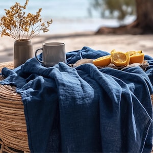 Linen Picnic Blanket Linen Throw Blanket Throw Blanket for Picnic Beach Blanket Throw Plaid Summer Blanket Picnic Mat Picnic Throw Blanket