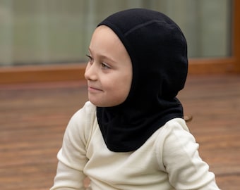 Dziecięca wełniana czapka kominiarka, dzianinowa czapka na zewnątrz, dla małych dziewczynek, naturalna wełna merynosowa, unisex, ubranka dla niemowląt, zrównoważone prezenty