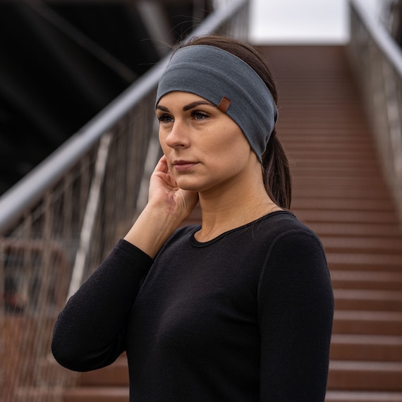 Merino Wool Headbands for Women Men Soft Hair Band Workout