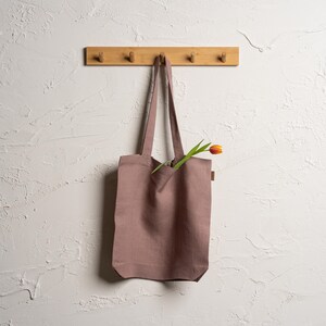 Reusable Linen Tote Bag Faded Rose