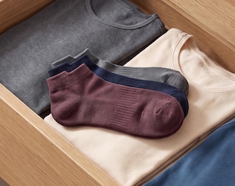 Women’s Natural Cotton Ankle Socks - Breathable Cotton Trainer Socks