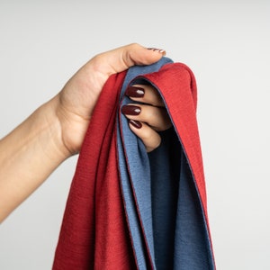 Merino Wool Winter Scarf for Women Men Unisex Scarves Sustainable Gifts Knit Accessories Organic Clothing Gifts Denim Royal cherry
