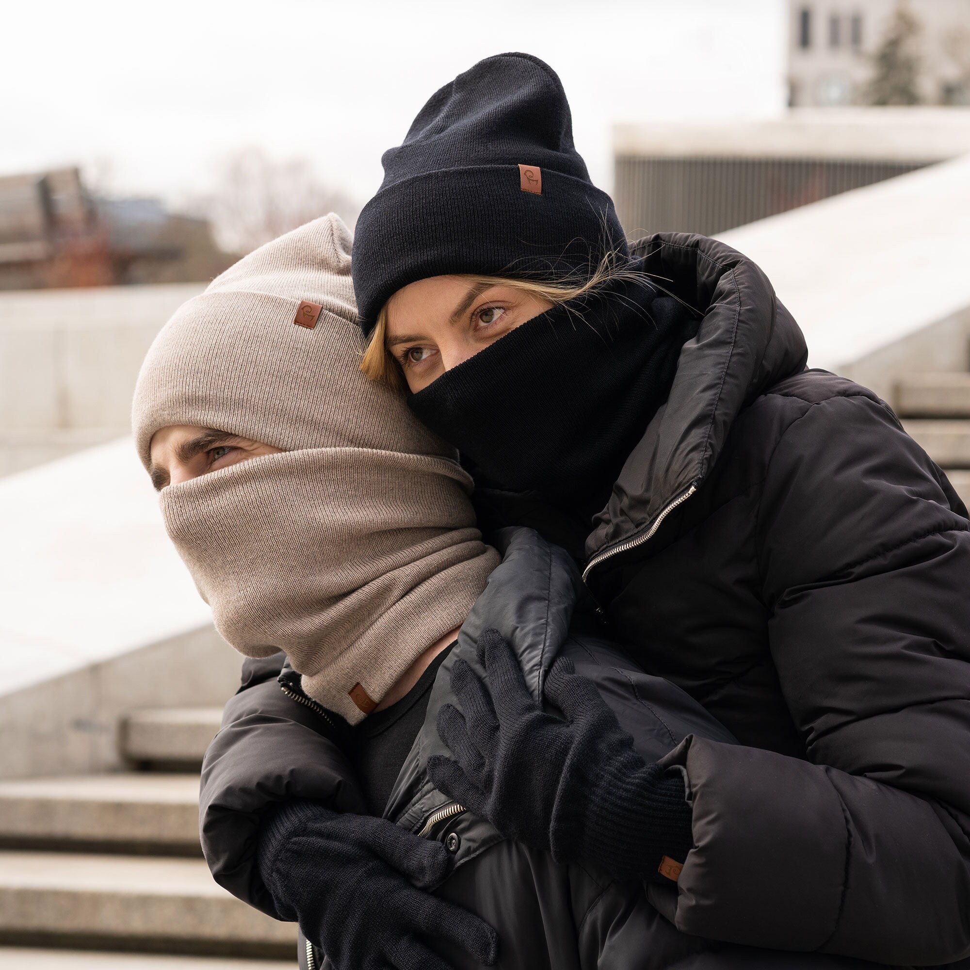 Black Neck Gaiter 100% Merino Wool Neck Warmer Unisex