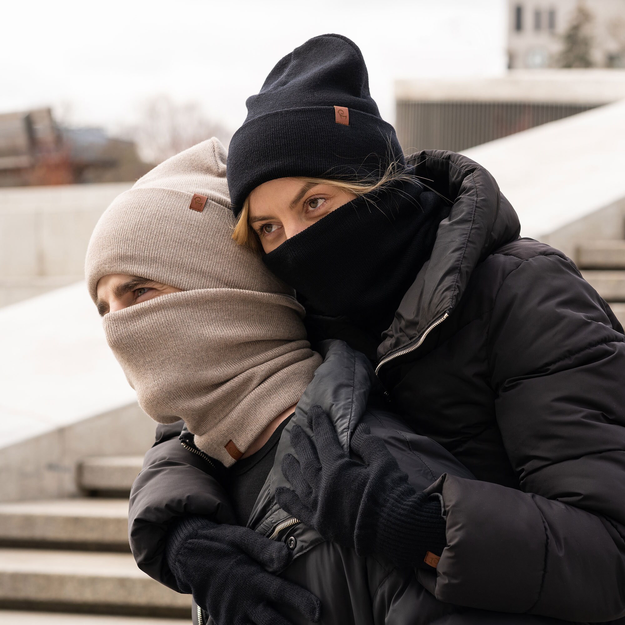 Ensemble bonnet, cache-cou et gants pour hommes ❤️ menique