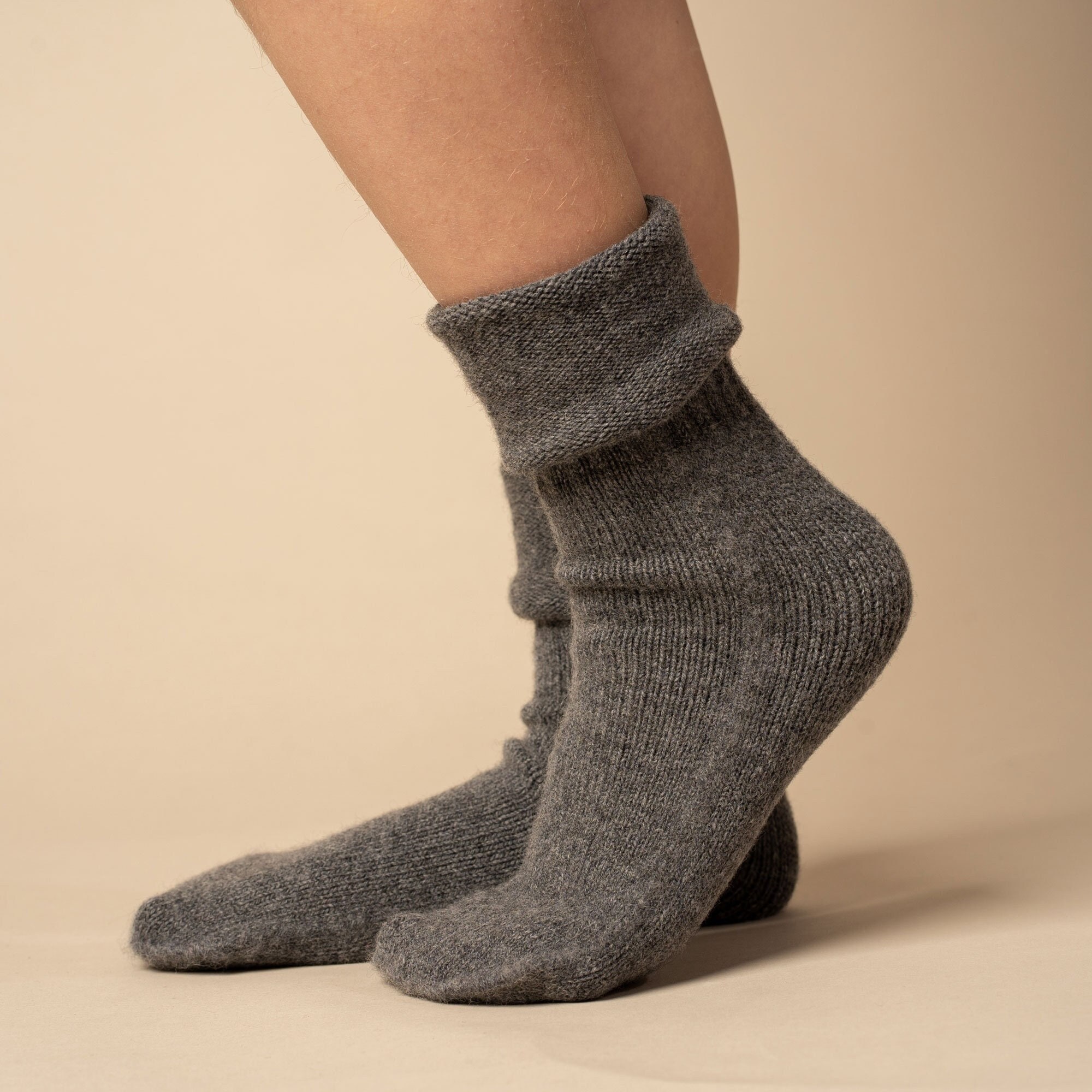 Chaussettes hautes et épaisses bébé en laine mérinos bio - naturel, Grödo