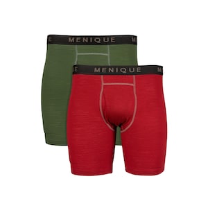 Organic Underwear Pack Mens Boxer Shorts 2 Piece Set Breathable Organic 100% Merino Wool Boxer Briefs Gifts for Boyfriend