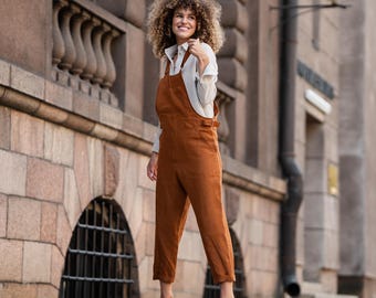 Summer Linen Jumpsuit Women Adult Overall 100% Linen Dungaree Pinafore Jumpsuit Sustainable Gifts Linen Overall Nicci