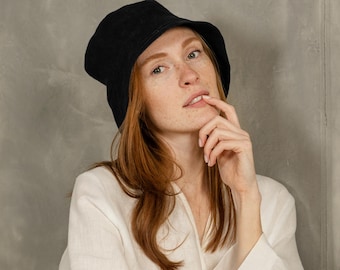 Linen Bucket Hat Summer Hat Linen Hat Womens Linen Hat Sun Hat Fisherman Hat Garden Hat Beach Hat Blue Hat Gifts for Her Linen Accessories