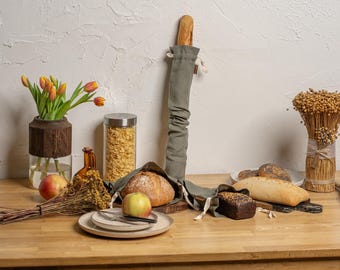 Sacchetto per il pane Sacchetto per il pane in lino Sacchetto per baguette Sacchetto per il pane biologico Sacchetto per il pane francese Sacchetto per baguette / Sacchetto per il pane riutilizzabile Sacchetto per baguette in lino