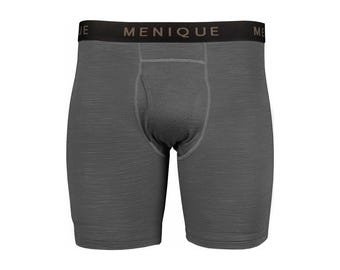 Boxershorts, natuurlijke herenonderbroeken, 100% merinowol, natuurlijk kledingstuk, cadeau voor mannen, 160 g/m², perfect grijs