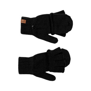 Knit Fingerless Gloves in black