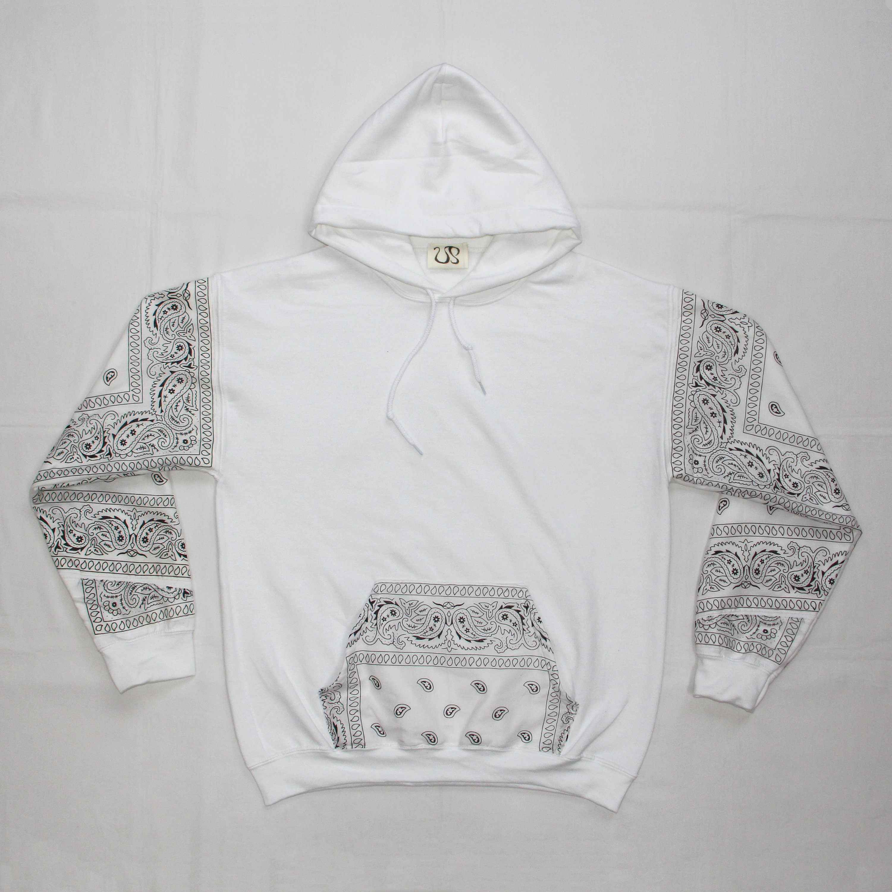White Bandana Hoodie / Black Bandana Hoodie - Etsy