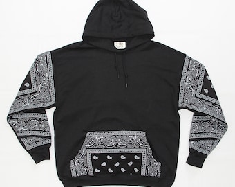 White Bandana Hoodie / Black Bandana 