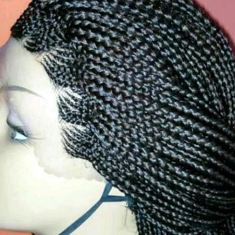 Braided Wig Lace Wig Full Frontal Lace Wig Cornrows Braids Wig Box Braids Wig African Braids Handmade Wigs Ponytail Wig With Baby Hair