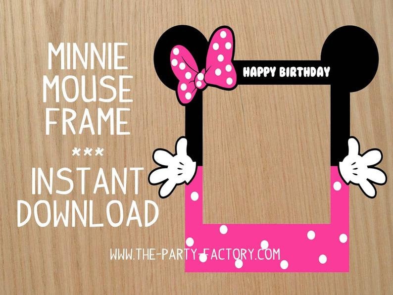 Minnie Mouse Photo Booth Frame PRINTABLE Digital File Etsy