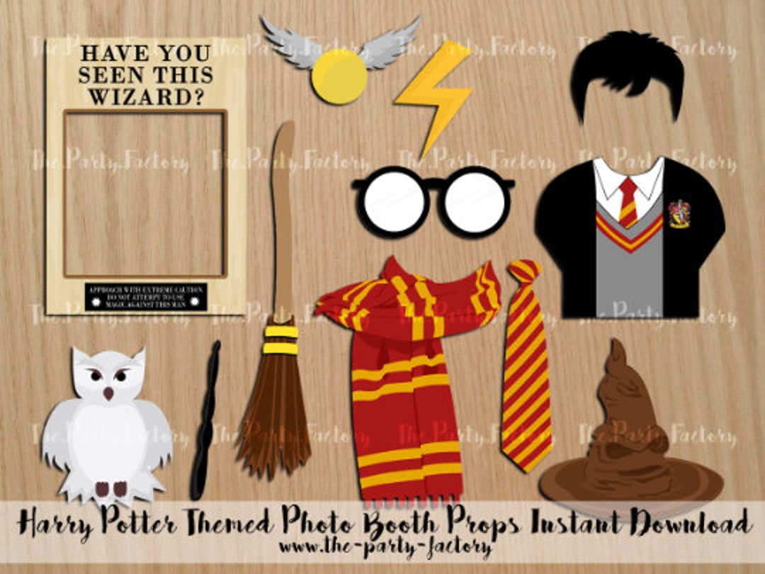 Zyozi 30PCS Harry Potter Party Photo Booth Props,Harry Potter Party Photo Booth  Props for Kids Birthday Party Supplies