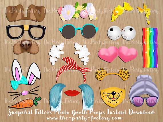 PRINTABLES Digital File Colorful Photo Booth Props Instant Download