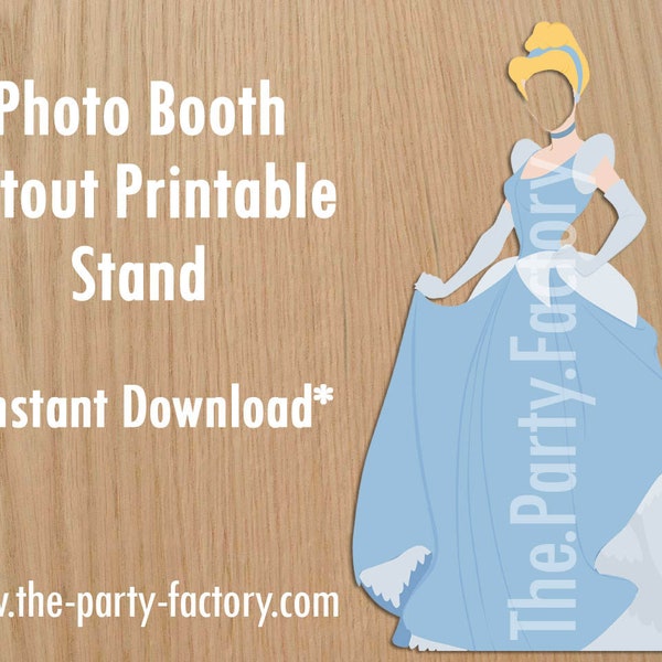 Cinderella Photo Booth Cutout Stand, PRINTABLES, Digital File
