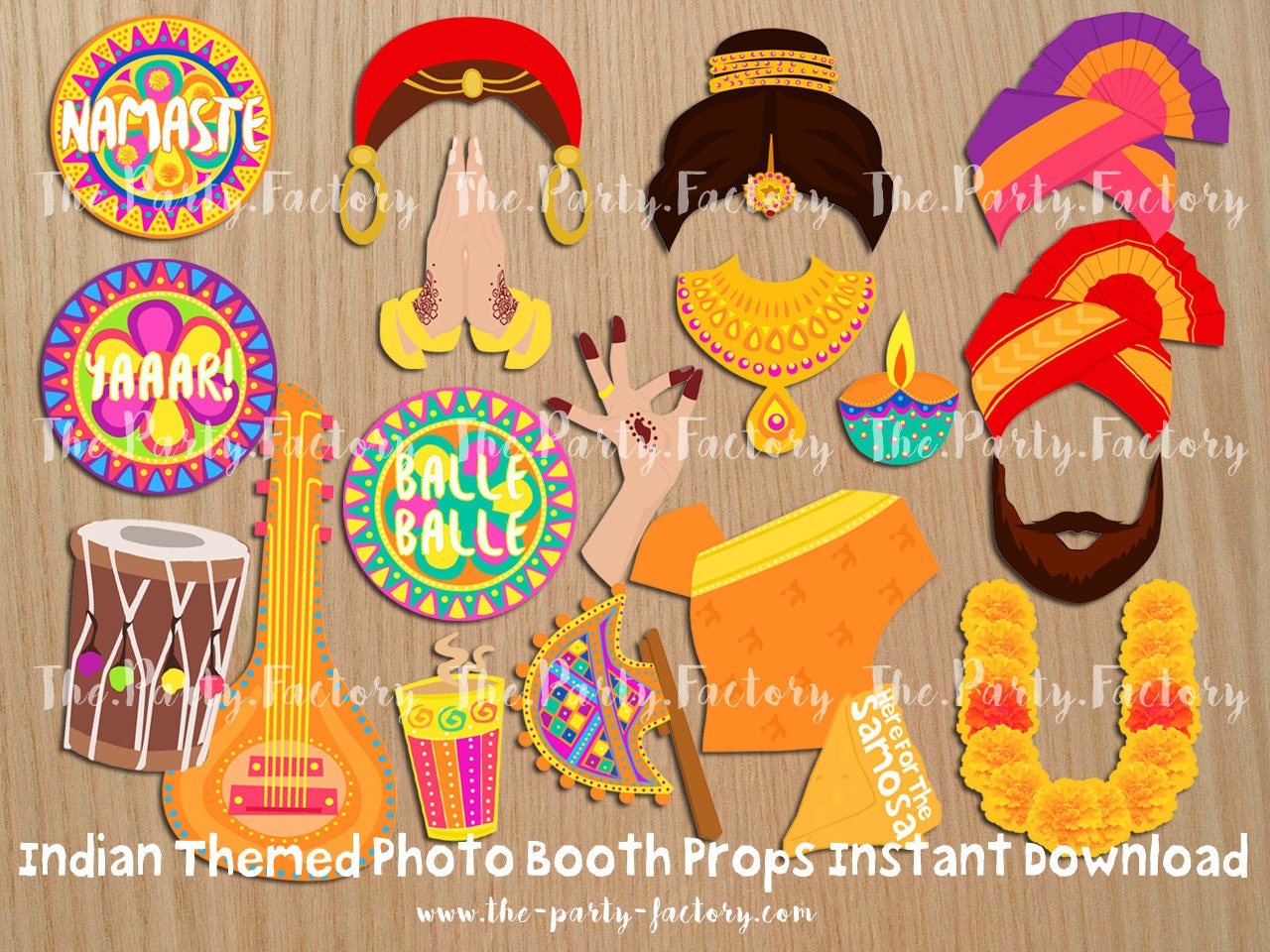 Indian Themed Photo Booth Props Instant Download PRINTABLES - Etsy