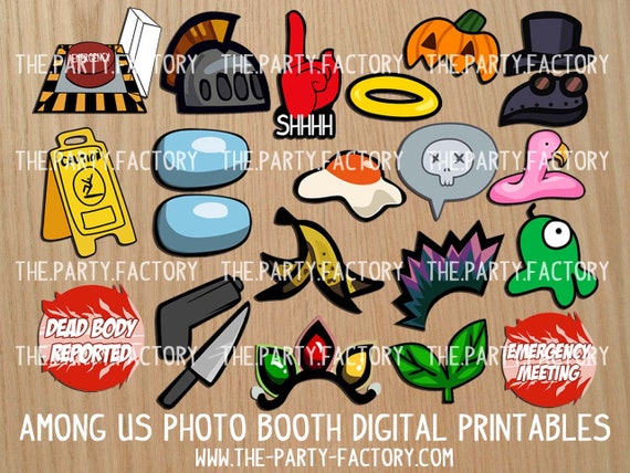 among us themed photo booth props instant download etsy norway