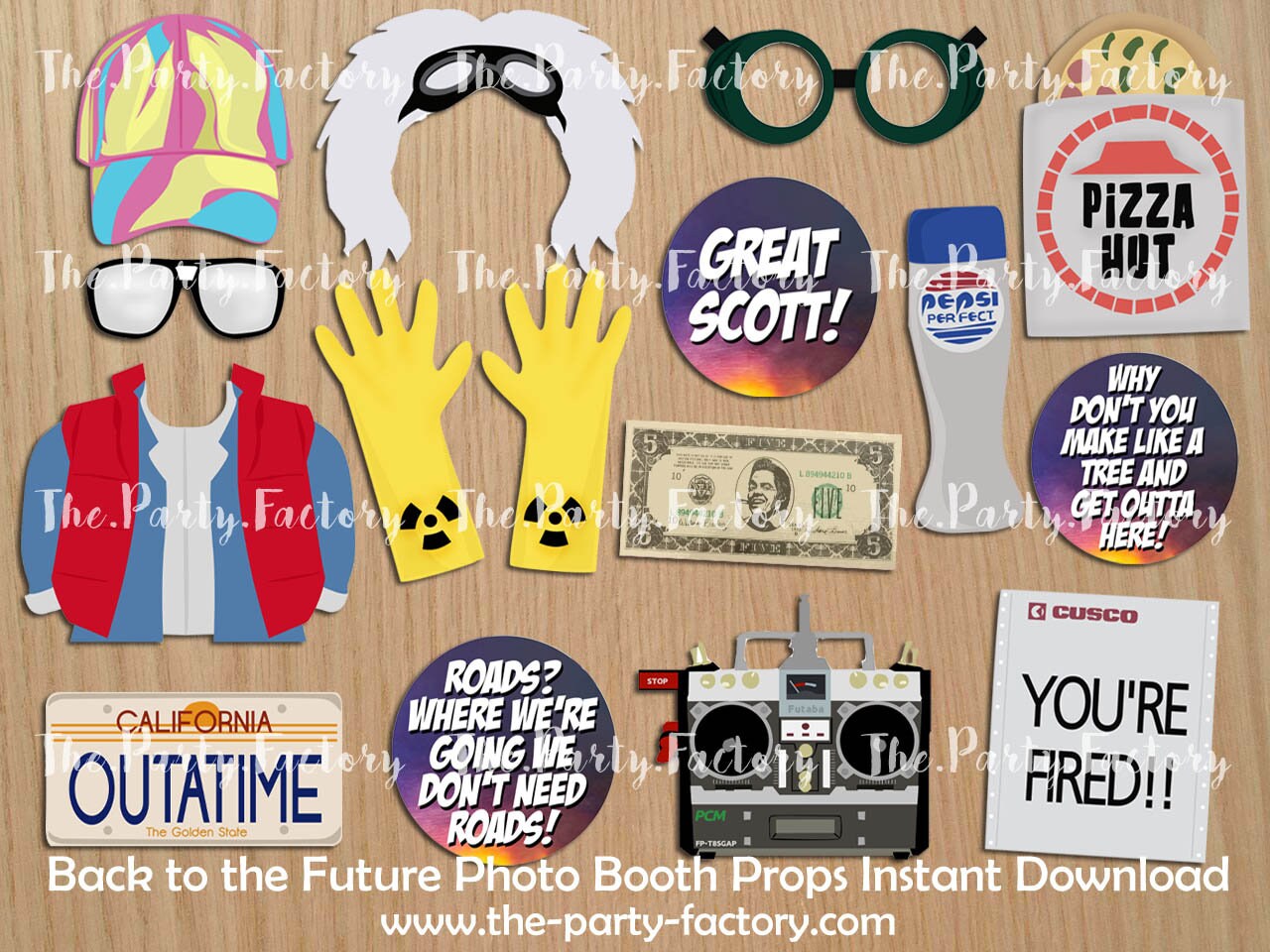 Back to the Future Themed Photo Booth Props Instant Download | Etsy