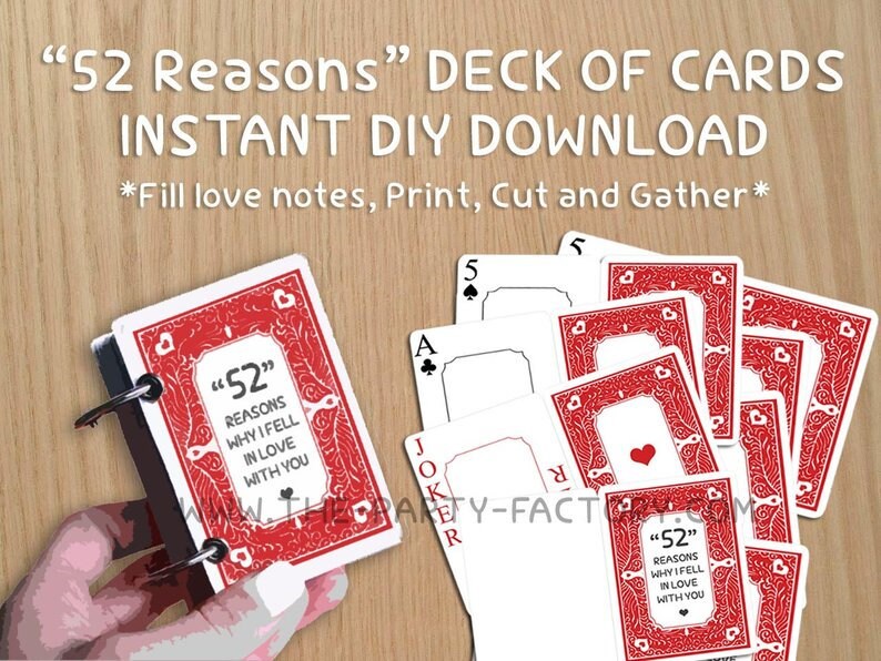52 Reasons Why I Love You Blank Template