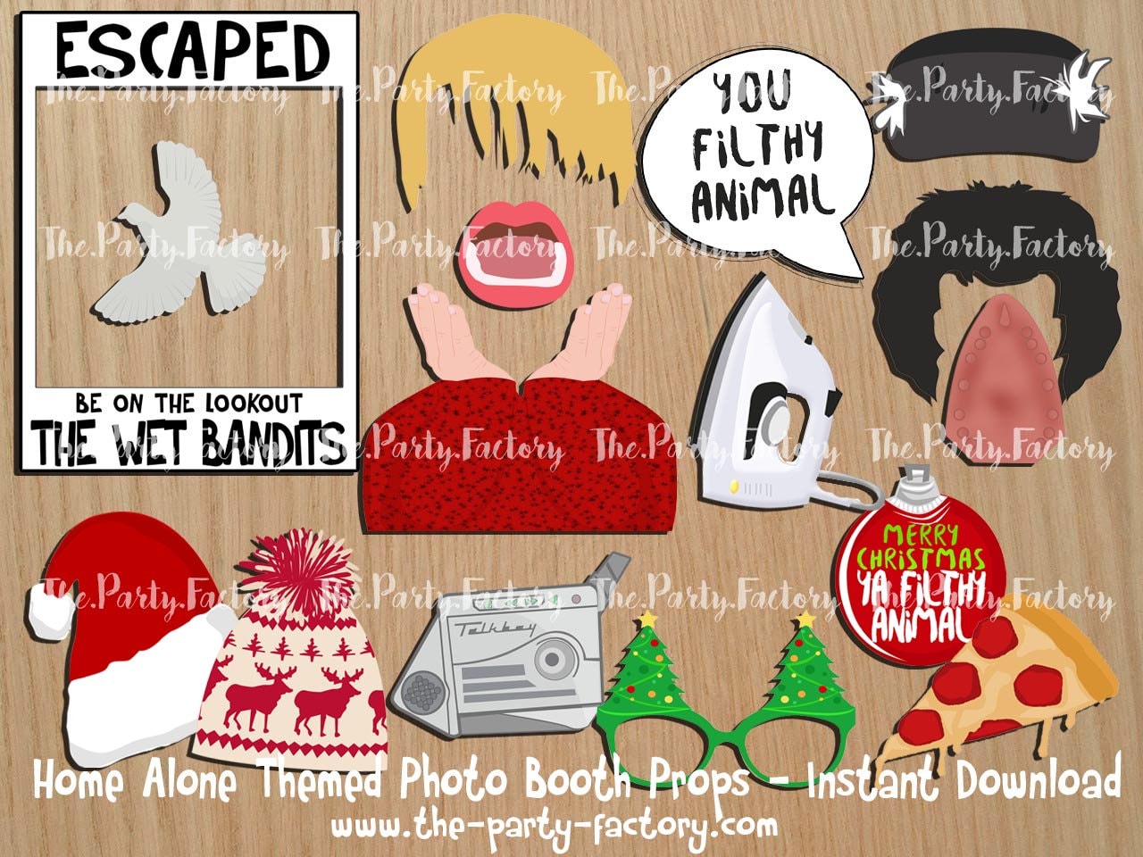 Home Alone Themed Photo Booth Props Instant Download Etsy