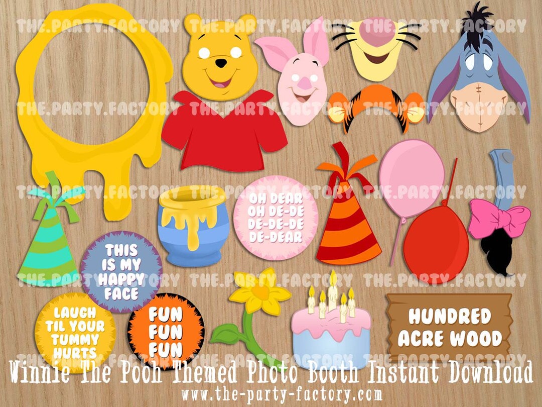 Winnie the Pooh Themed Photo Booth Props Instant Download, PRINTABLES ...