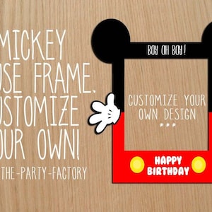 Marco para fotomatón de Mickey Mouse, descarga instantánea, IMPRIMIBLE, archivo digital