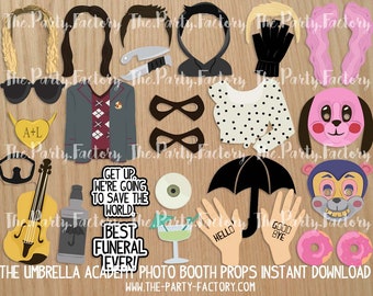 The Umbrella Academy Themed Photo Booth Props Instant Download, PRINTABLES, PDF