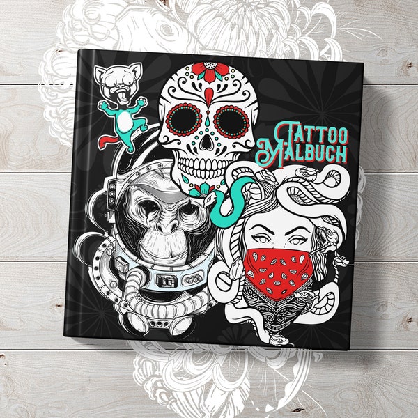 Tattoo Coloring Book - Etsy