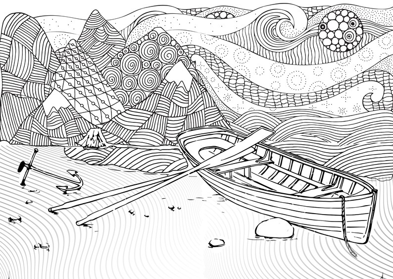 Malbuch für Erwachsene Küste und Meer für alle Küsten Etsy