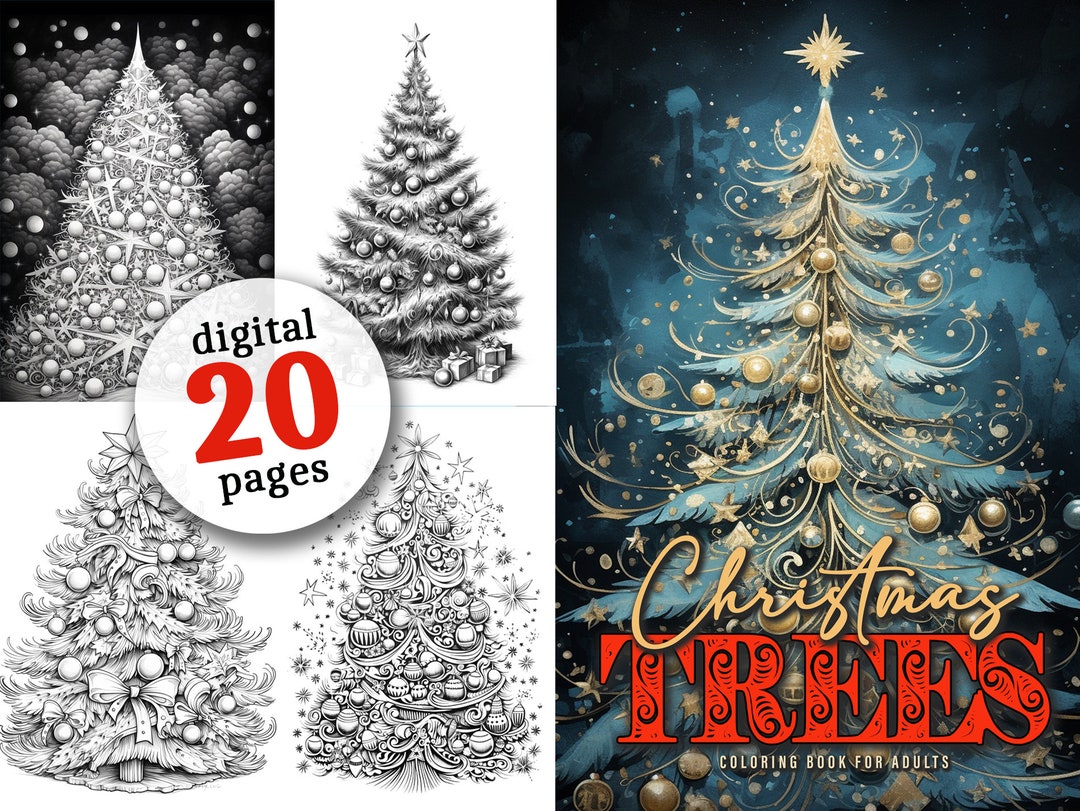 Christmas Trees Coloring Book to Print Out Christmas Tree Grayscale ...