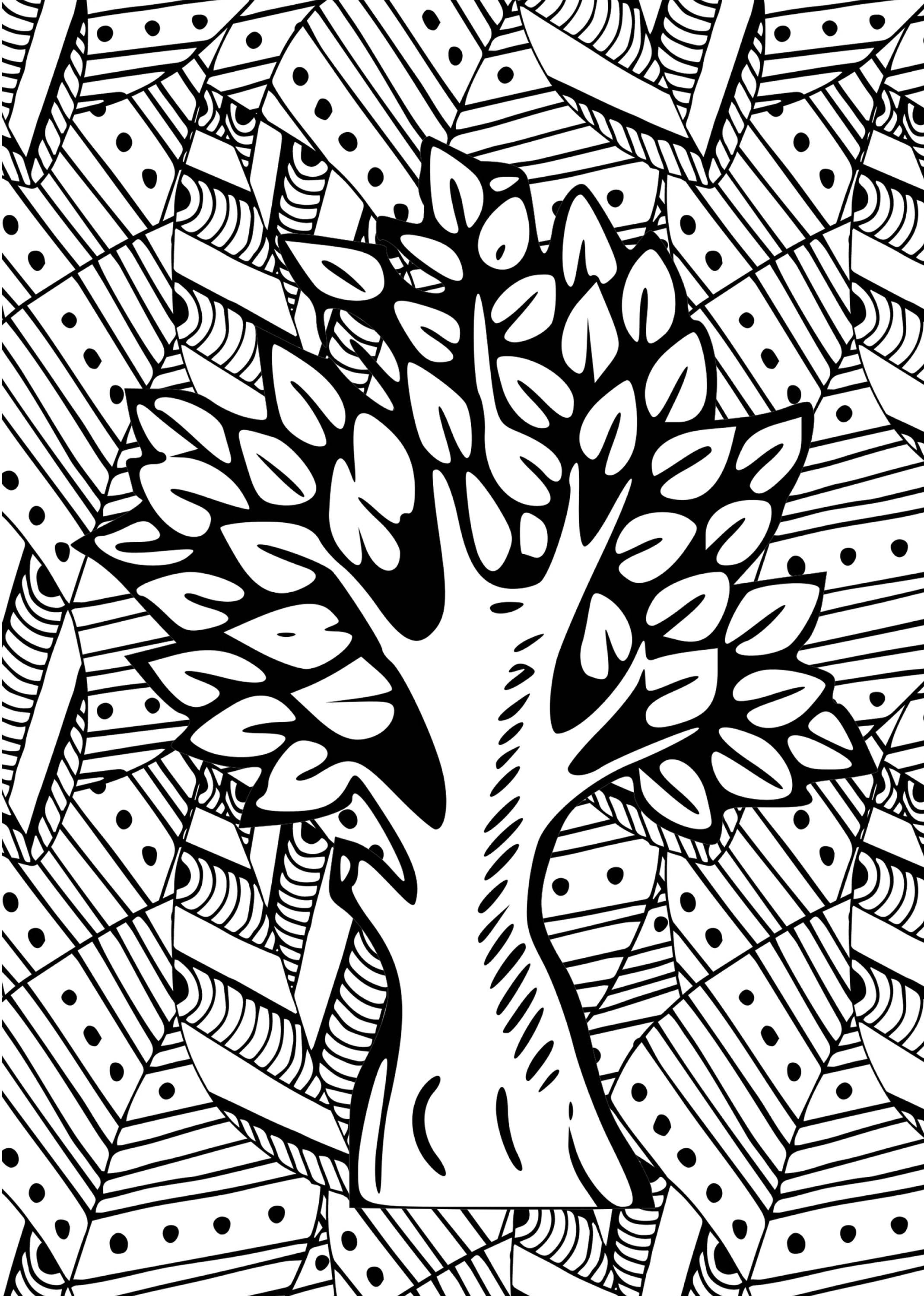 Libro da colorare dell'albero degli alberi per adulti e adolescenti  Bellissimi alberi in vari. Stili dorsi neri A4 120 p. Brossura -  Italia