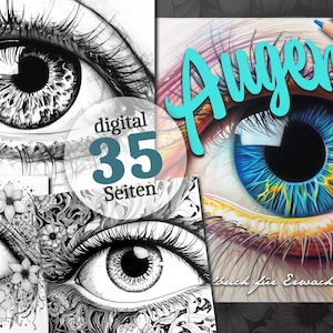 Eyes Grayscale Coloring Book for Adults: Eyes Coloring Book to Print | Eyes Coloring Book Pages | Eyes Coloring Pages | grayscale download
