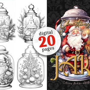 Christmas in a Jar Wonderland Coloring Book for Adults to Print - Wonderland Mason Jar Coloring Pages Download Christmas Digital