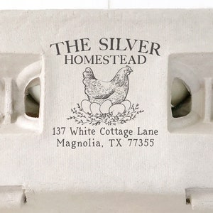 Square Egg Carton Rubber Stamp | Farm Fresh Eggs | Hand Drawn Farmhouse Design | 2x2 or 3x3 inch Label Farmer’s Market Product to Sell | S03