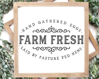 SVG File | Farmer’s Market Farm Fresh Eggs | Farm Stand Sign | Chicken Coop Farmhouse Decor | Small Farm & Ranch Branding | EPS DXF pdf jpg