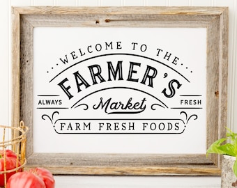 SVG File | Farmer's Market Farm Fresh Food | Farm Stand Sign | Chicken Coop Farmhouse Decor | Small Farm & Ranch Branding | EPS DXF pdf jpg