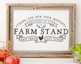 SVG File | Farmer's Market Farm Fresh Eggs | Farm Stand Sign | Sell Farmhouse Garden Veggies | Small Farm & Ranch Branding | EPS DXF pdf jpg