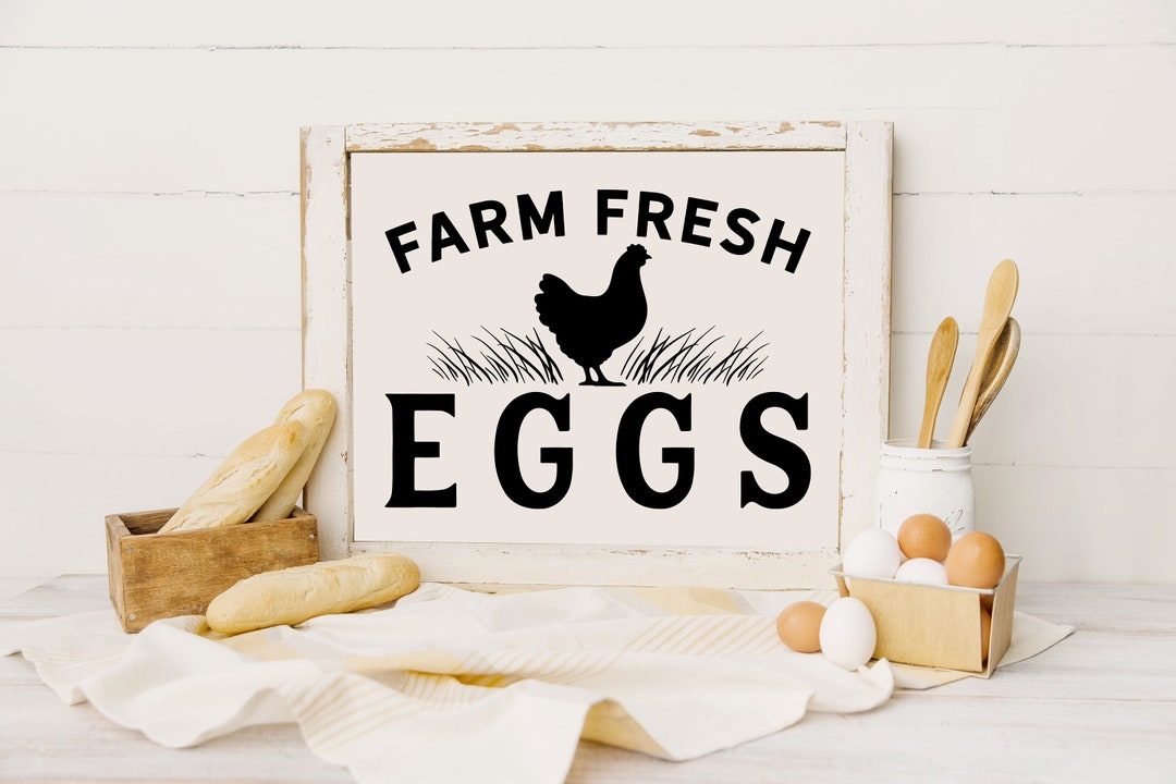 SVG File Farm Fresh Eggs Yard Sign Sell Eggs Chicken Coop Farmhouse ...